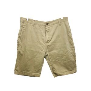 Volcom Men's Short's Tan Flat Front Knee Length Pockets Size 36
